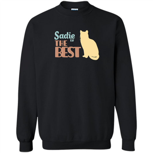 Cat Lover T-shirt, Sadie Is The Best T-shirt Black