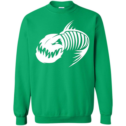 Fisherman Gift T-shirt Badass Fish Bone Skeleton Irish Green