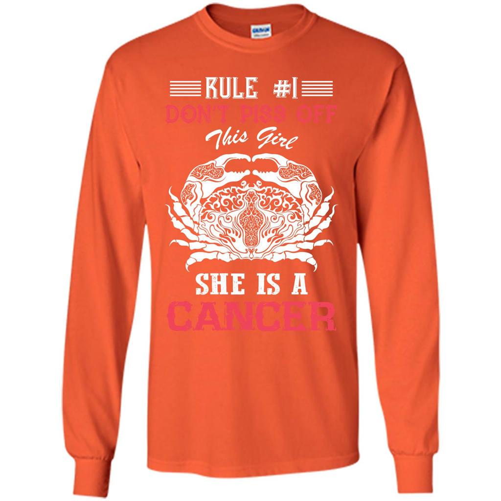 Cancer T-shirt Rule Dont Piss Off This Girl T-shirt Orange