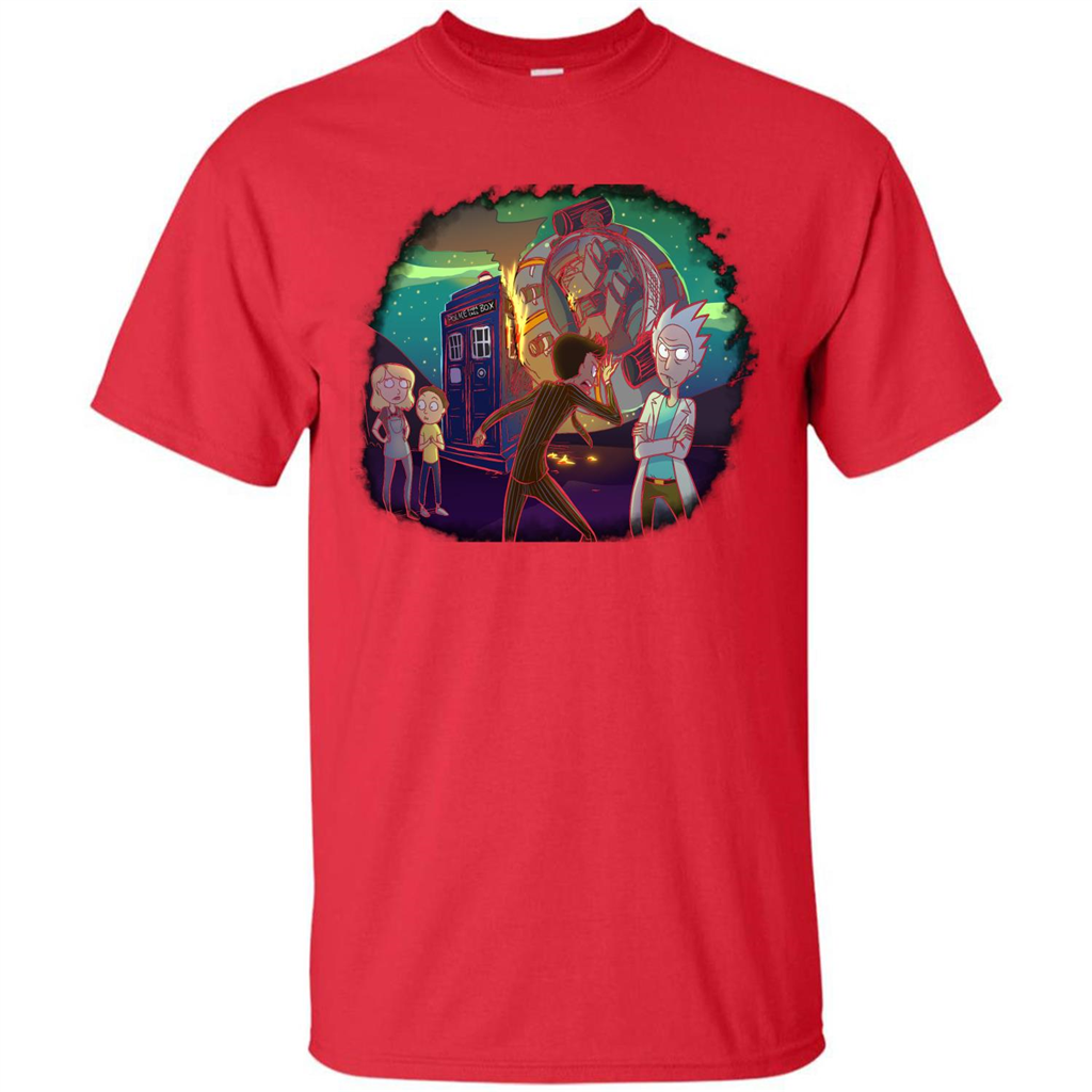 Doctorwho Vs Rick And Morty T-shirt Red
