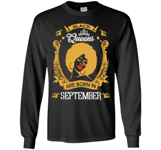 September T-shirt Black Queens Are Born In September T-shirt Black