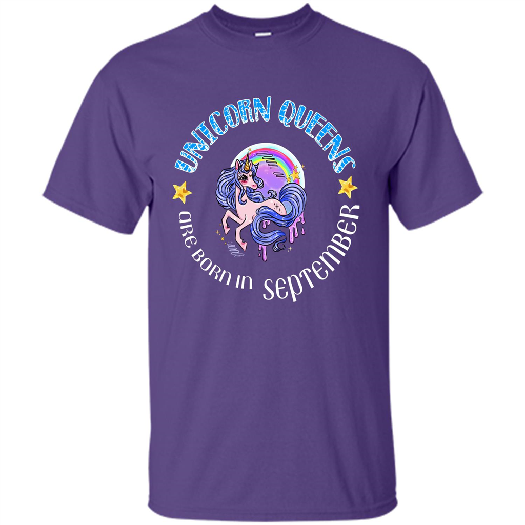 September Unicorn T-shirt Unicorn Queens Are Born September Purple