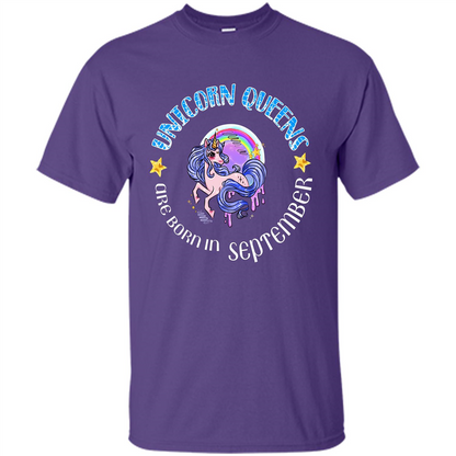 September Unicorn T-shirt Unicorn Queens Are Born September Purple