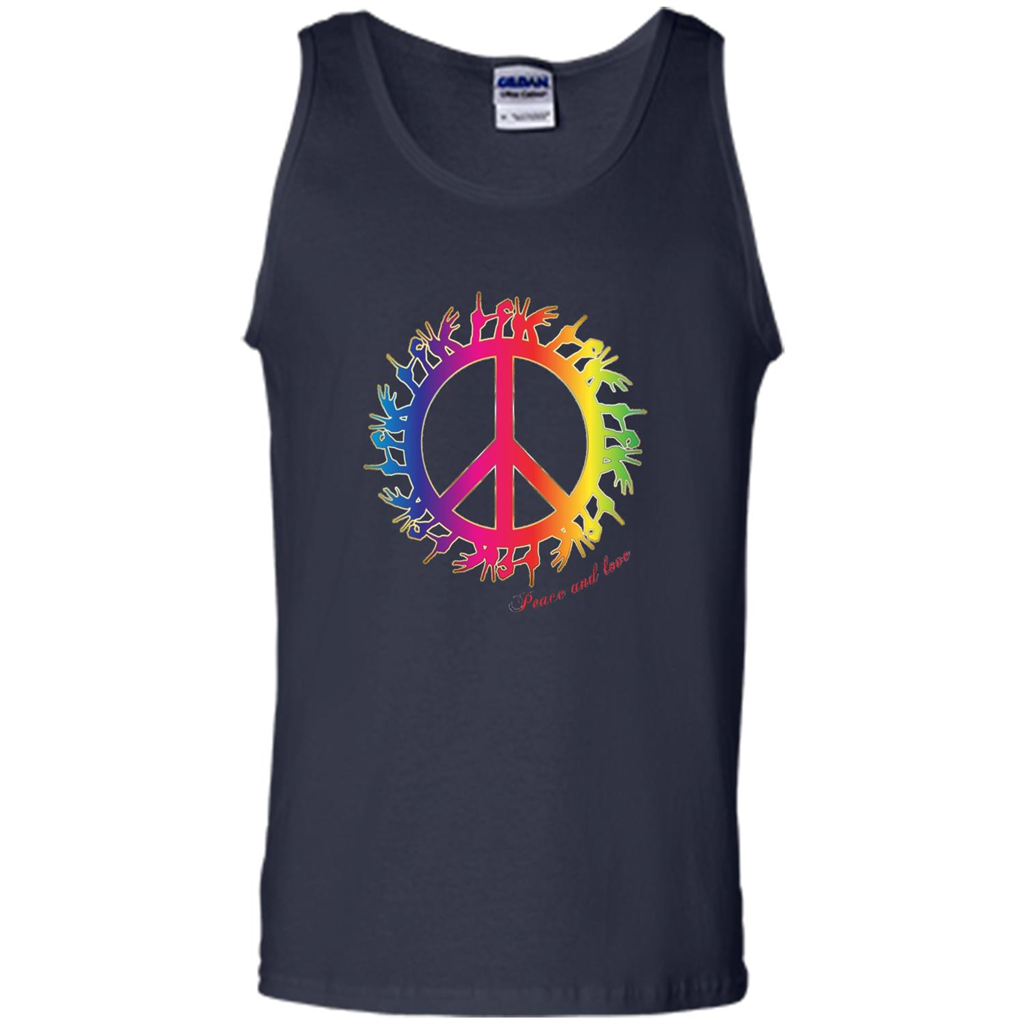 Peace and Love American Sign Language ASL T-shirt Navy