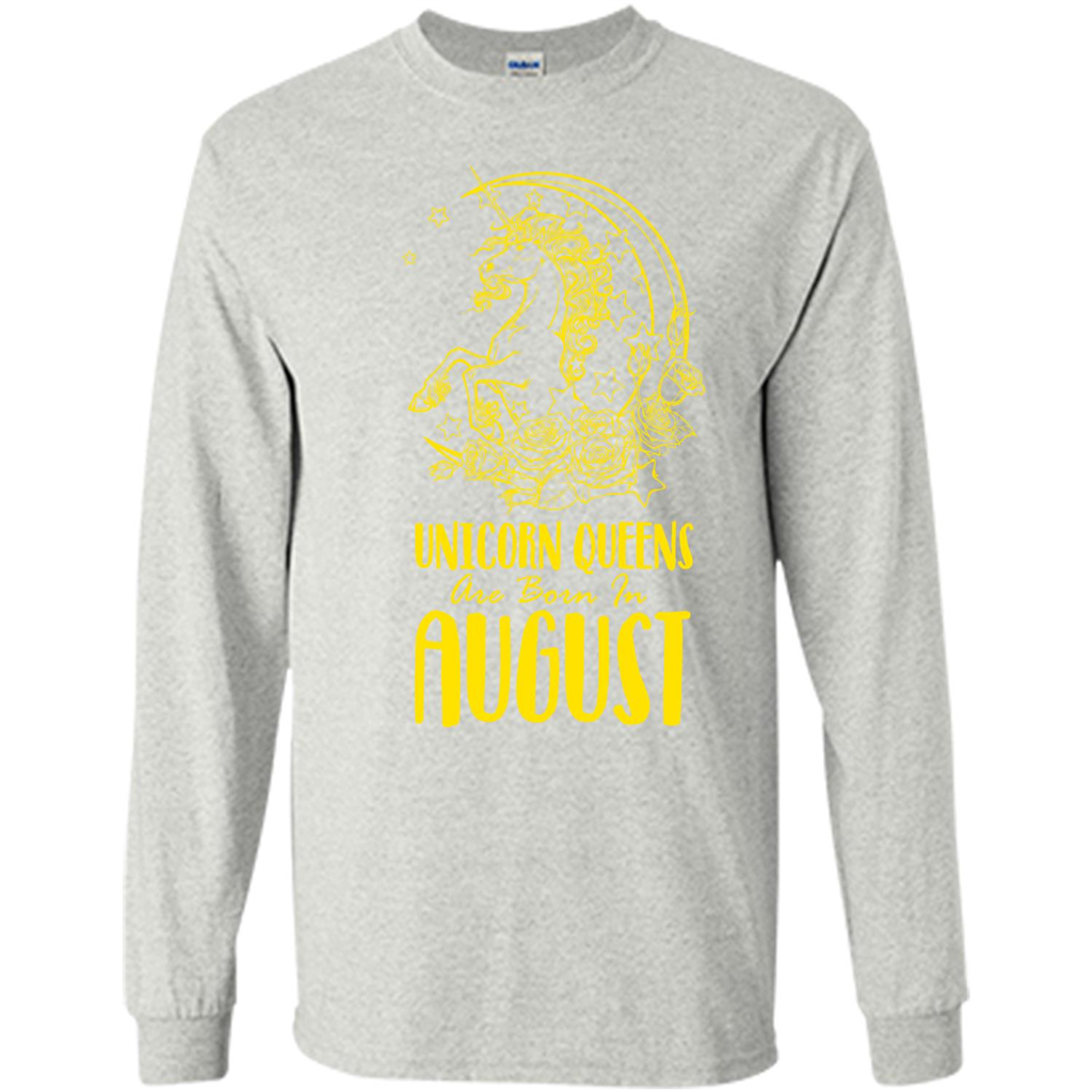 Augus Unicorn T-shirt Unicorn Queens Are Born In August Ash