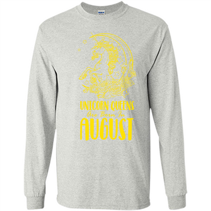 Augus Unicorn T-shirt Unicorn Queens Are Born In August Ash