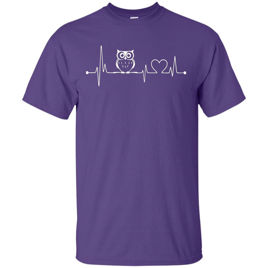Heartbeat Owl T-shirt Love Owl T-shirt Purple