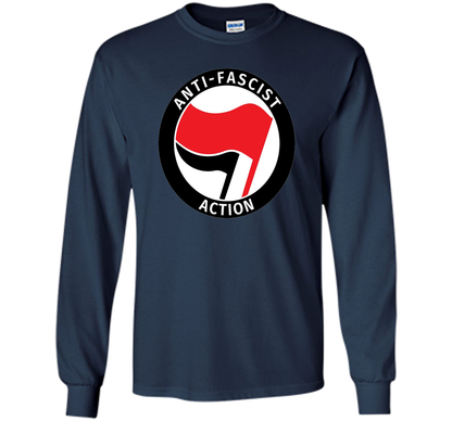 Antifa Logo Antifa Flag Anti Fascist T-shirt Navy