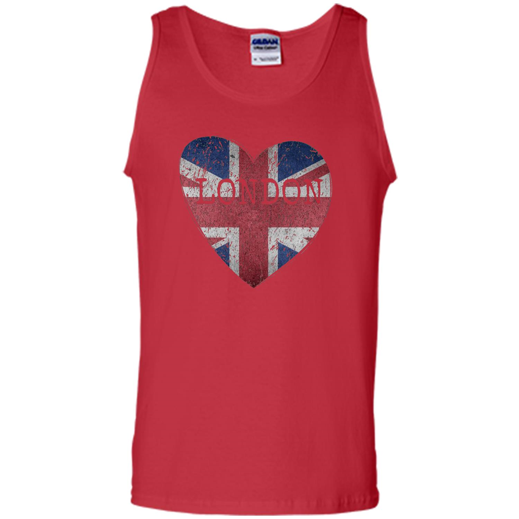London Flag UK Heart T-shirt Red