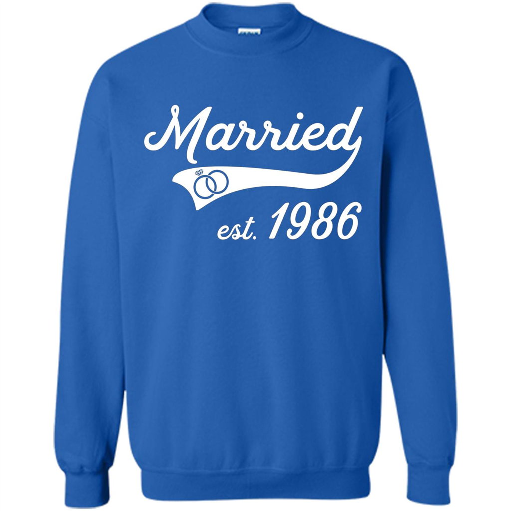 Married Since 1986 T-shirt Wedding Anniversary T-Shirt Royal