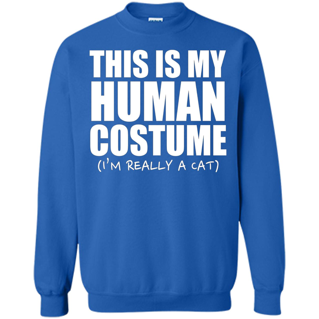 This Is My Human Costume I'm Really A Cat Halloween T-Shirt Royal