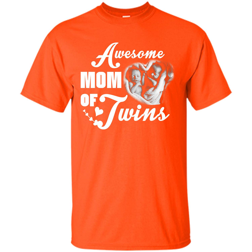 Mommy T-shirt Awesome Mom Of Twins Orange