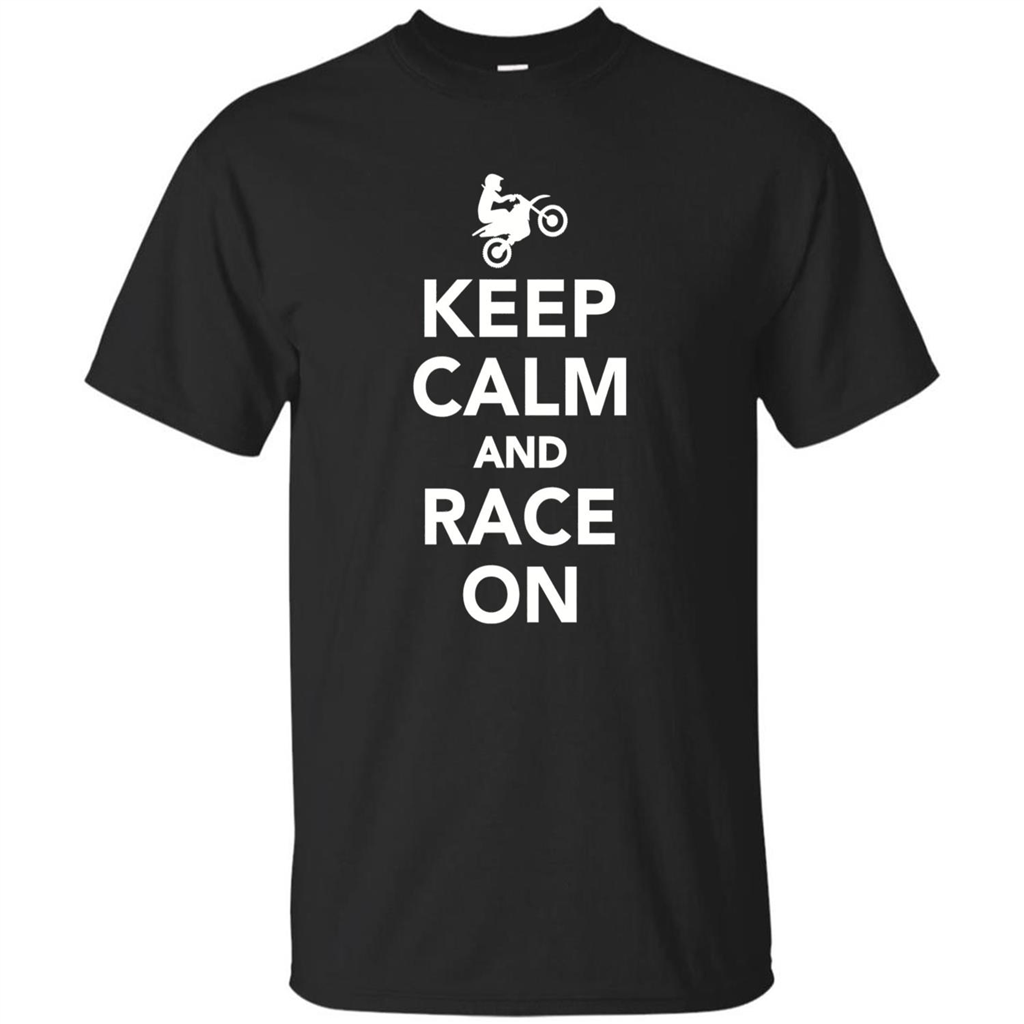 Keep Calm And Race On Motorcross T-shirt Royal