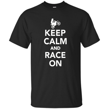 Keep Calm And Race On Motorcross T-shirt Royal