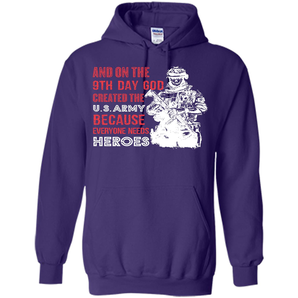 Military T-shirt And On The 9th Day God Created The U S Army Purple