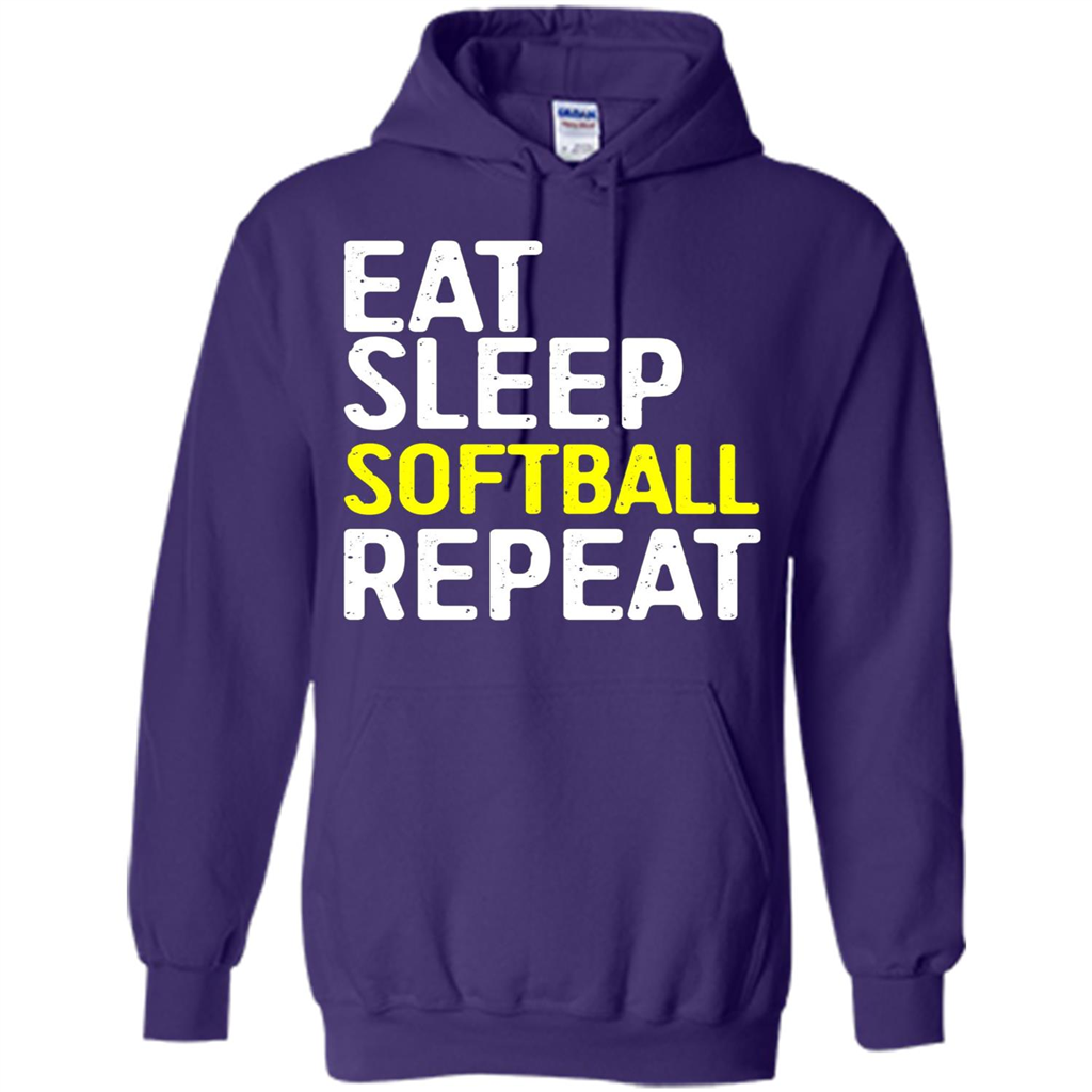 Softball T-shirt Eat Sleep Softball Repeat T-shirt Purple