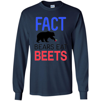 FACT Bears Eat Beets T-shirt Funny Men Women Novelty Gift Navy