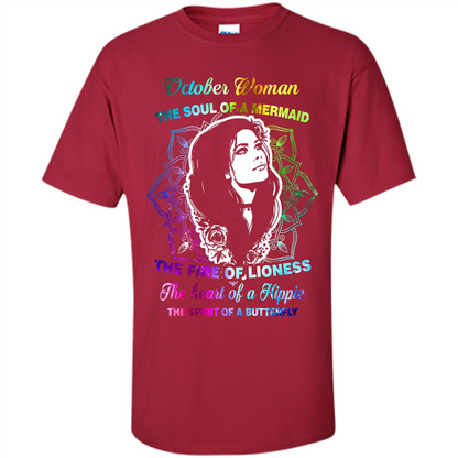 October Woman T-shirt The Heart Of A Hippie Cardinal