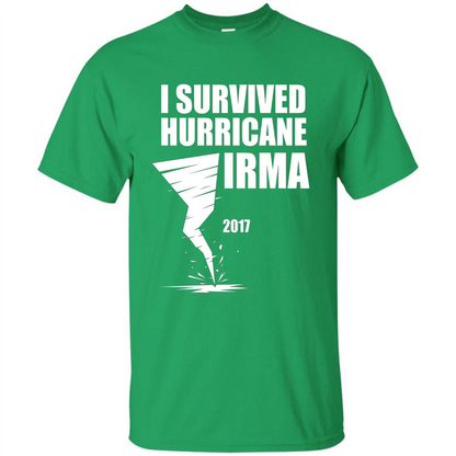 I Survived Hurricane Irma Graphic T-shirt Irish Green