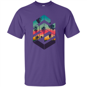 Summer T-shirt Geometric Sunset Beach