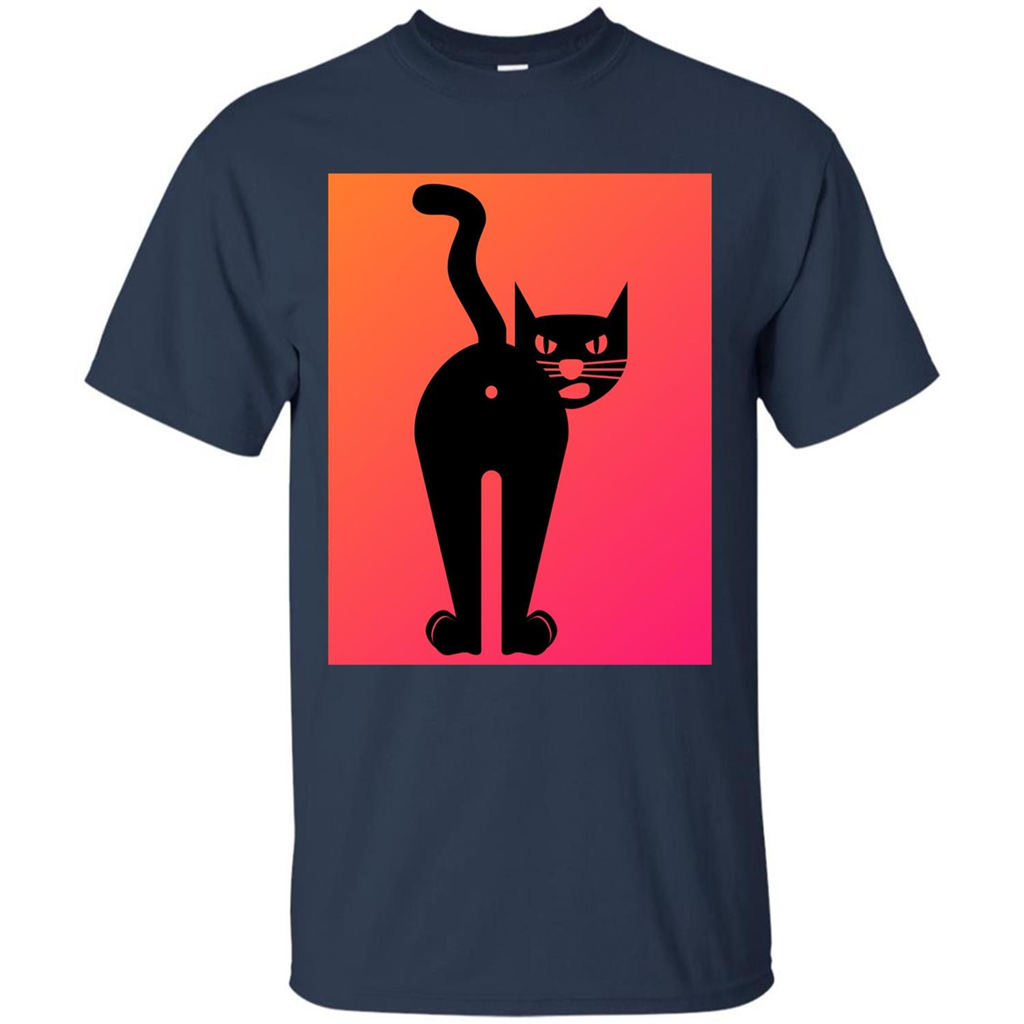 Cat Butt T-shirt Funny Cat Attitude T-shirt Navy