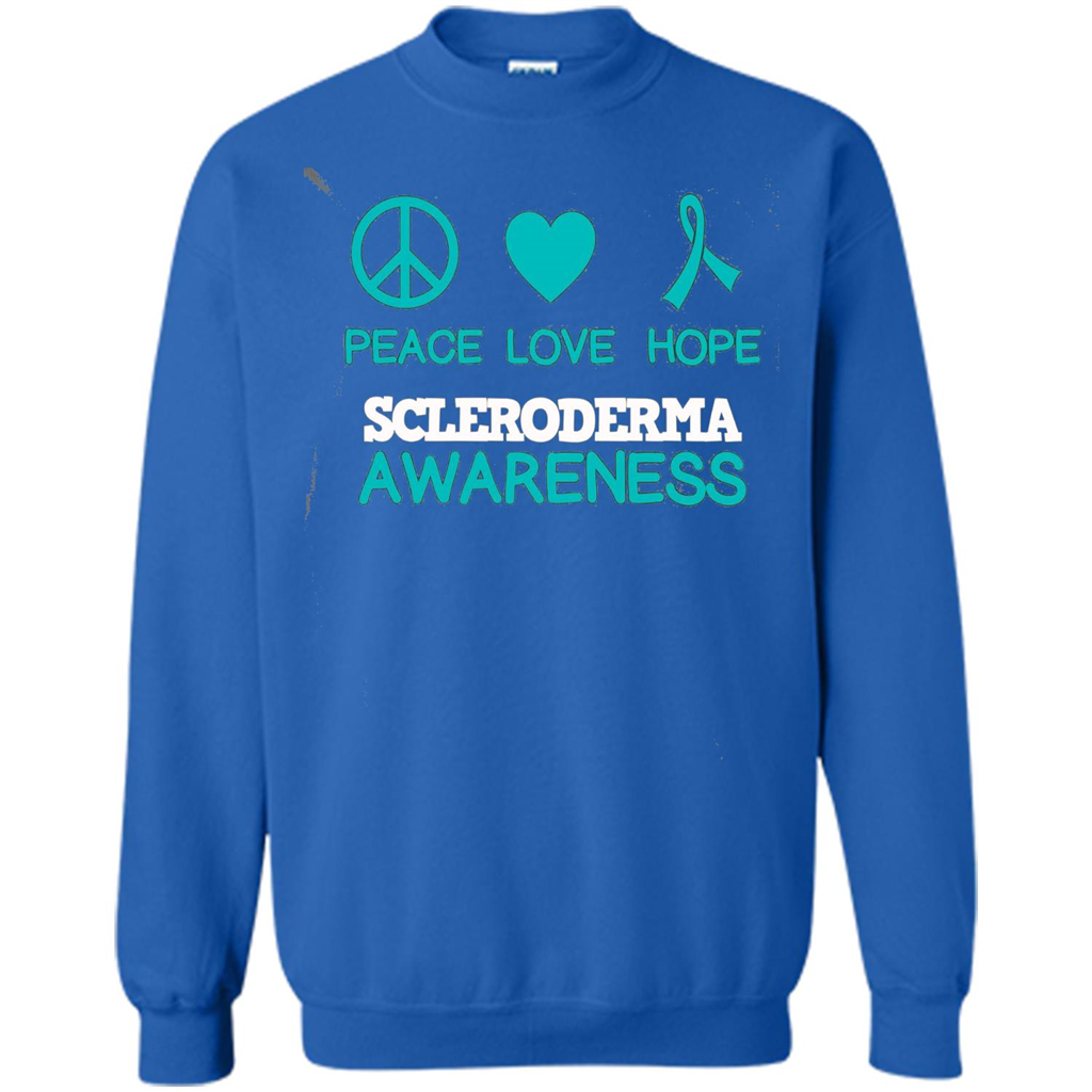 Scleroderma Awareness Ribbon Support T-shirt Peace Love Hope T-shirt Royal