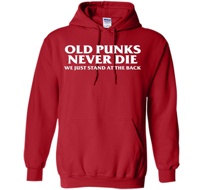 Old Punks Never Die We Just Stand At The Back T-shirt Red