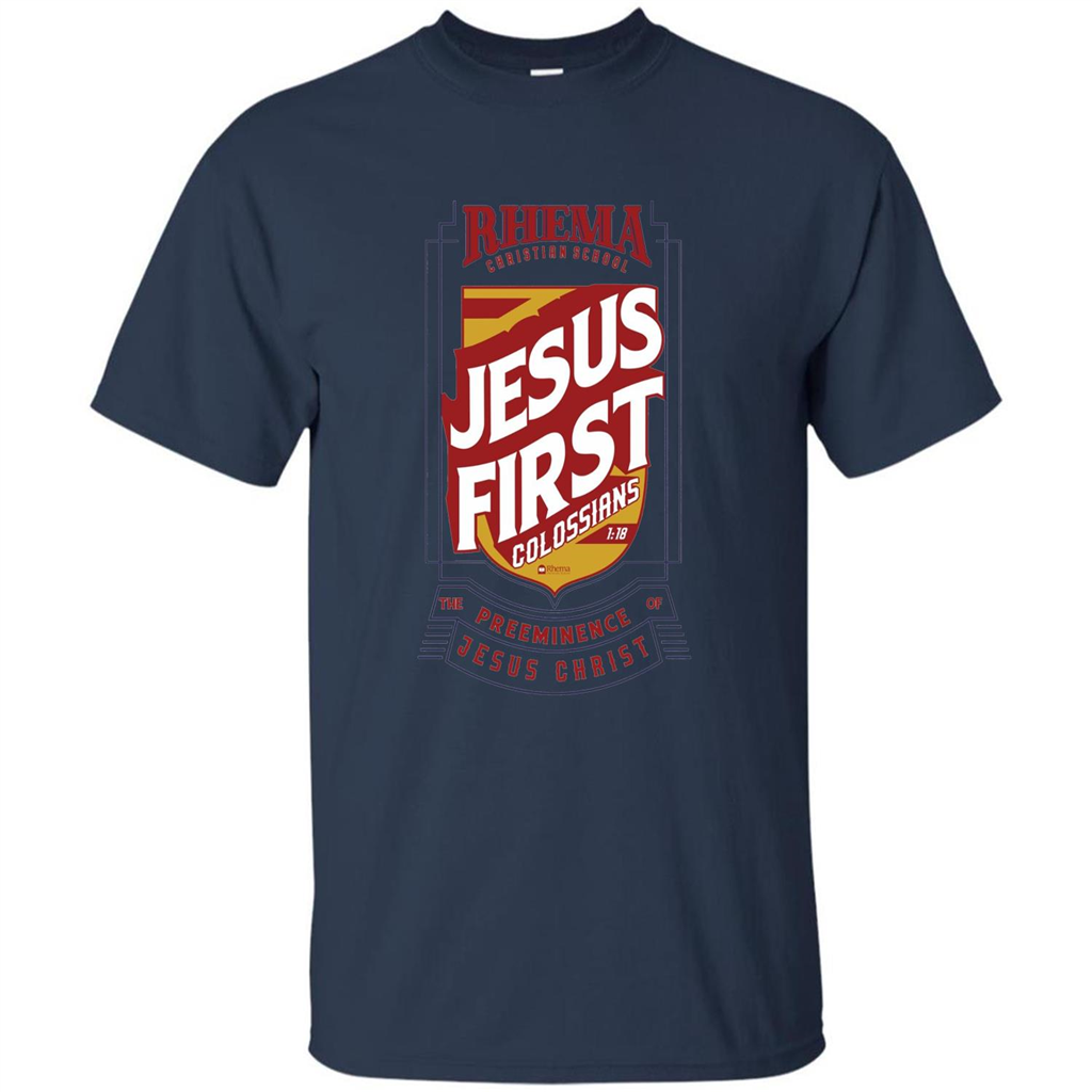 Jesus First T-shirt Jesus Christ Navy