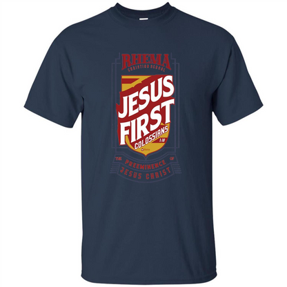 Jesus First T-shirt Jesus Christ Navy