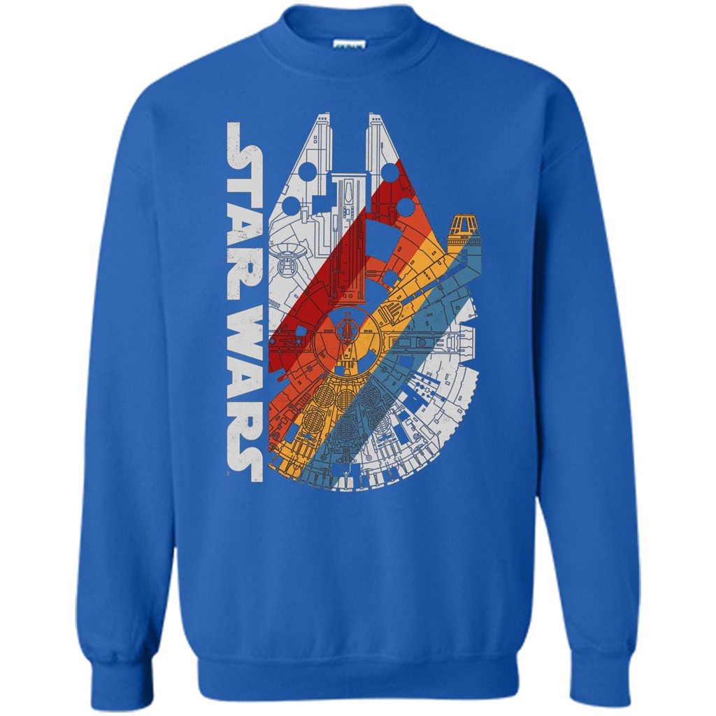 Movie T-shirt The Millennium Falcon Wears Retro Stripes T-shirt Royal