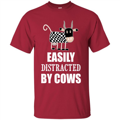 Cow T-shirt Easily Distracted By Cows T-shirt Cardinal