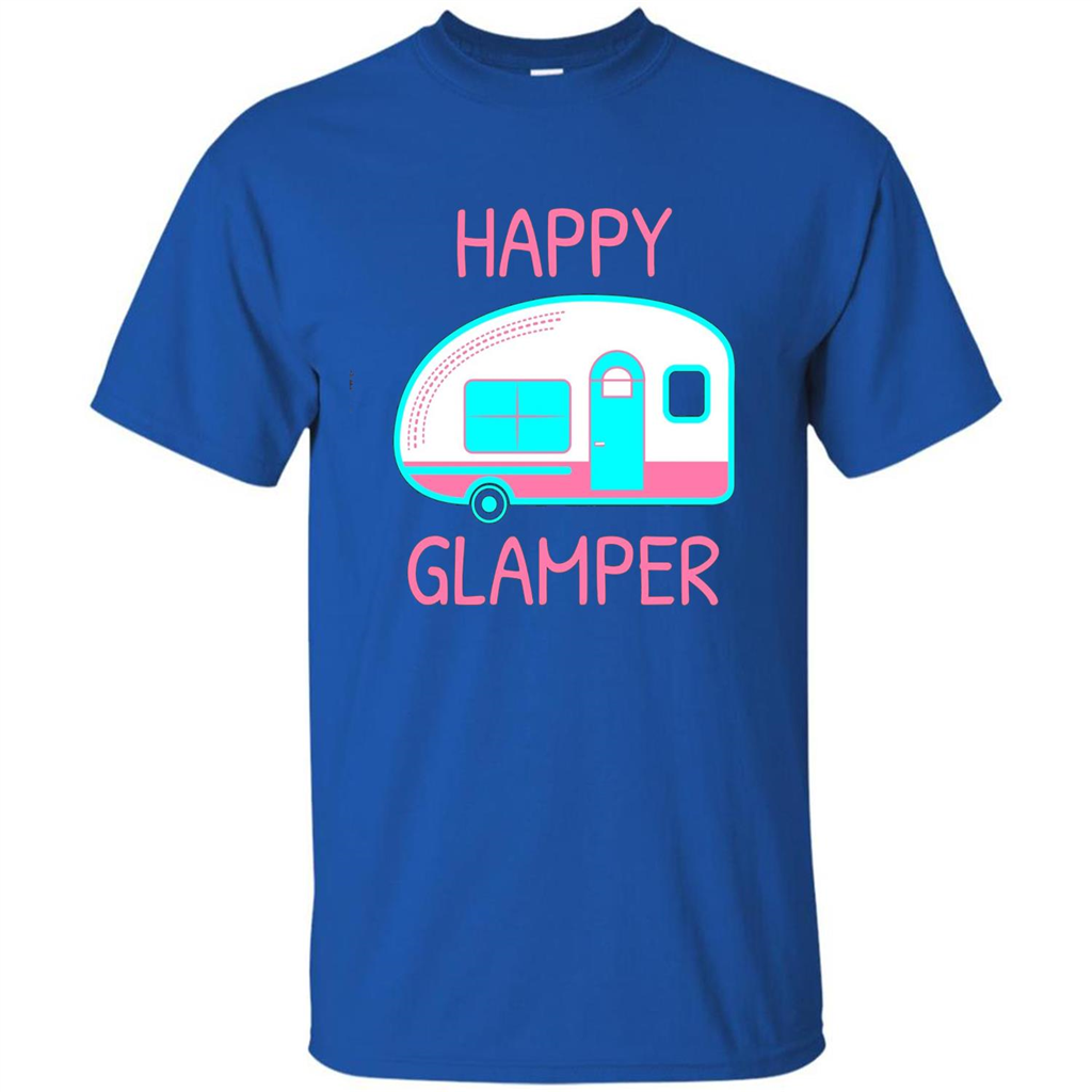 Happy Glamper - Glamping Camping Gift Idea T-Shirt Royal