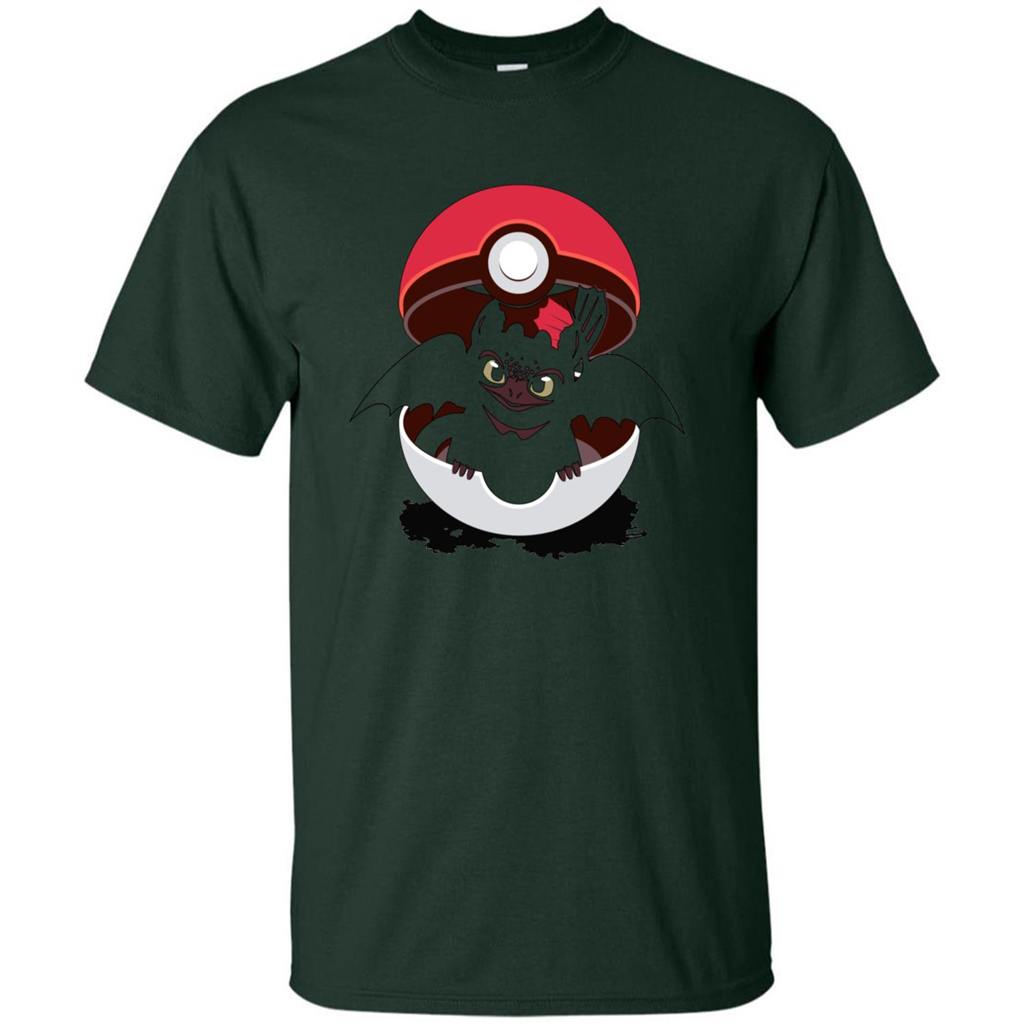 Cartoon T-shirt How To Catch Your Dragon Forest Green