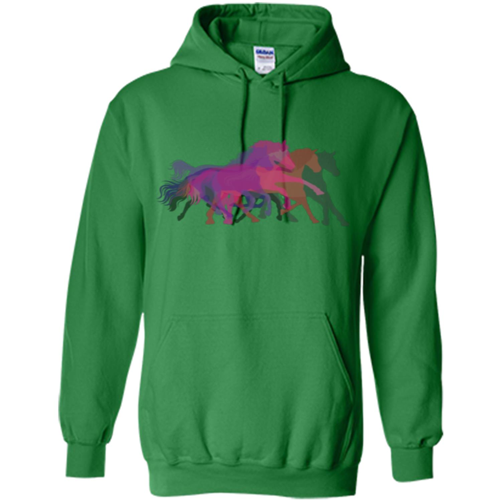 Beautiful Shadow Horses T-shirt Irish Green
