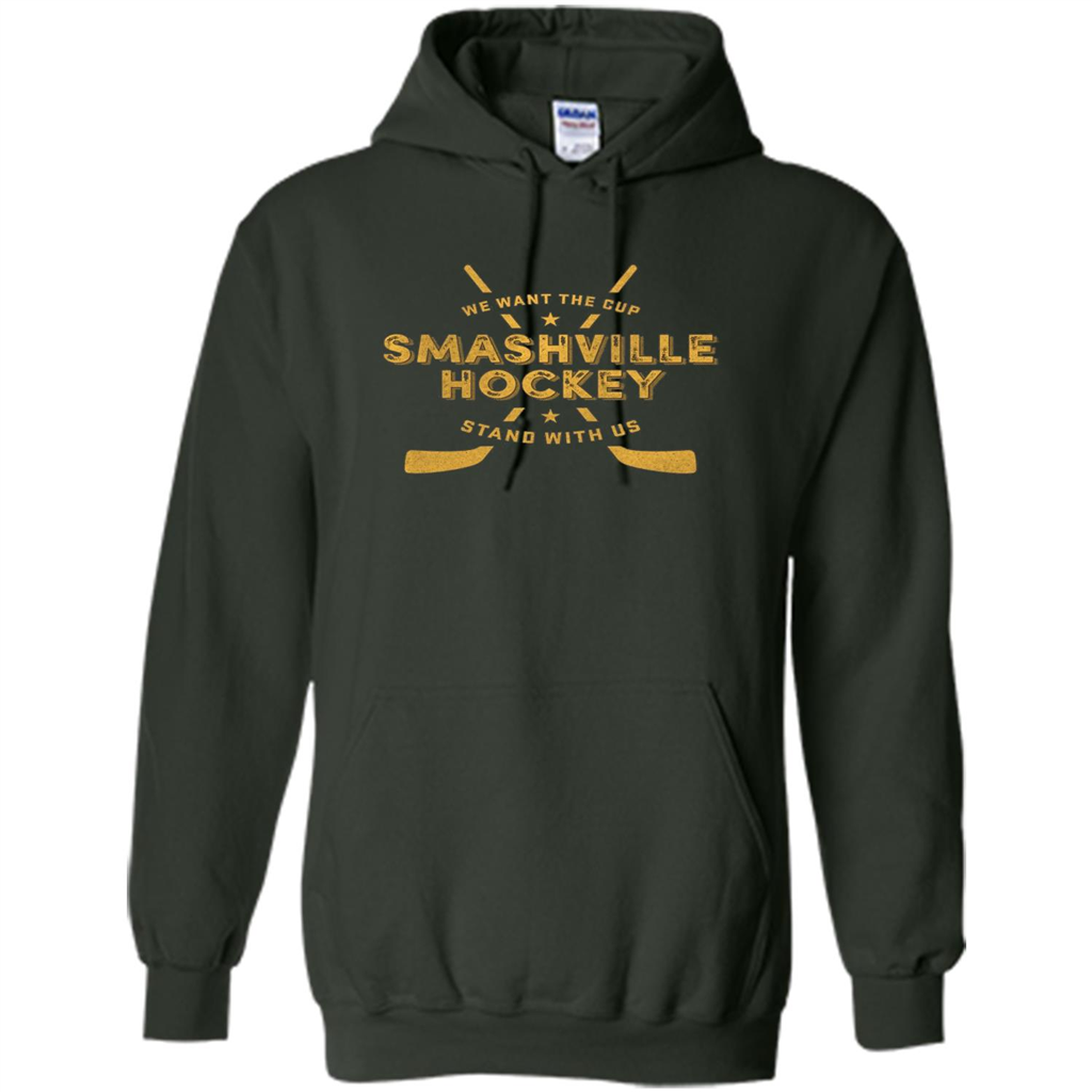 Smashville Hockey T-shirt We Want The Cup Forest Green
