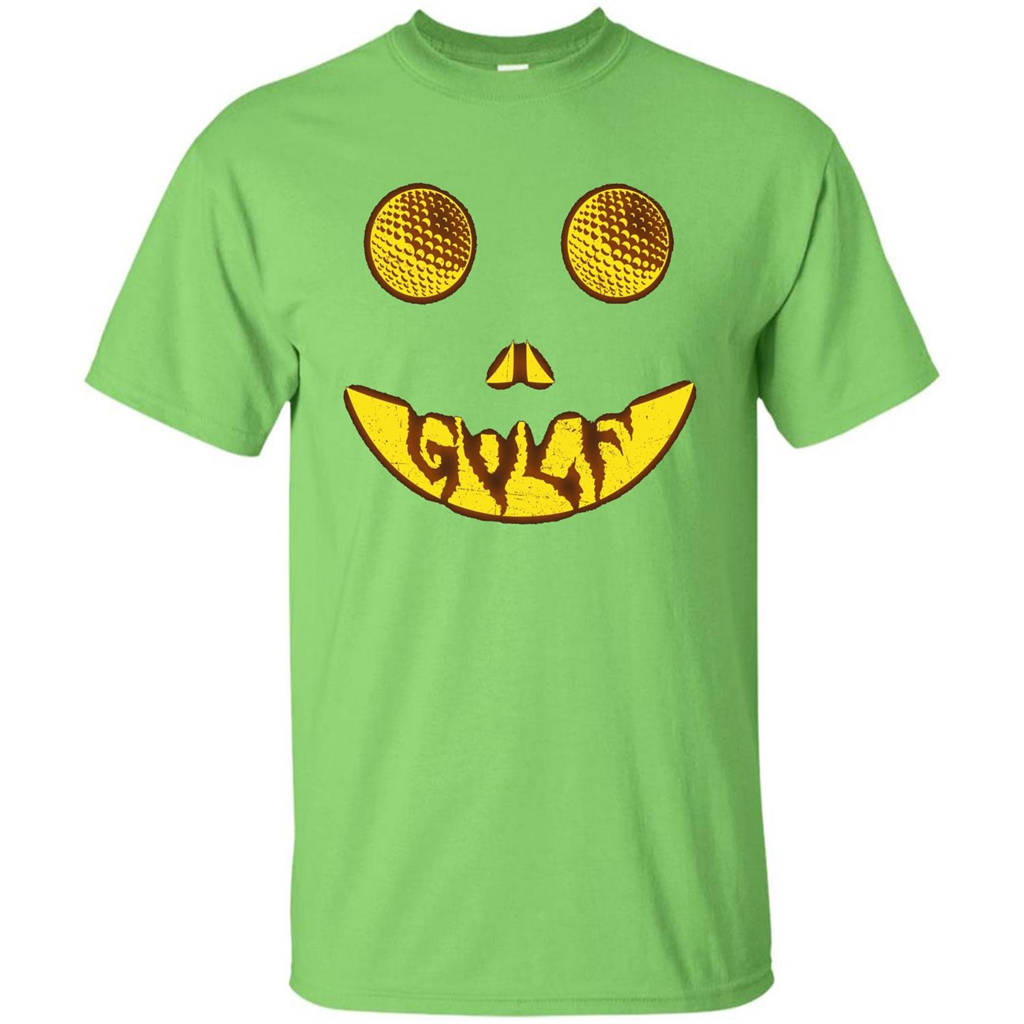 Halloween Costume Golf Scary Face Halloween T-Shirt Lime