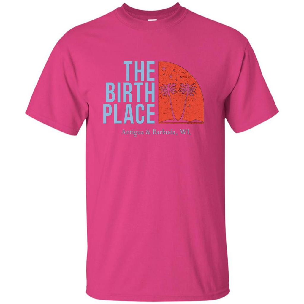 The Birth Place Antigua and Barbuda, WL T-shirt Heliconia