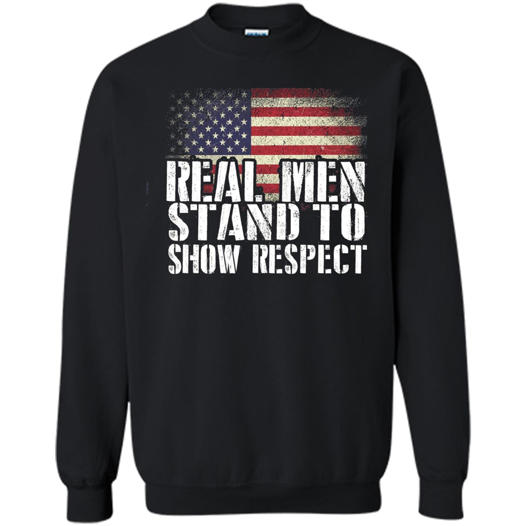 Military T-shirt Real Men Stand To Show Respect Black