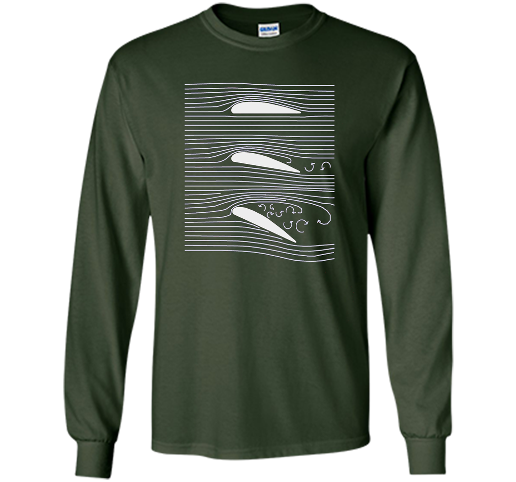 Airplane Wing T-shirt Aerospace Airfoil Stall Diagram Forest Green