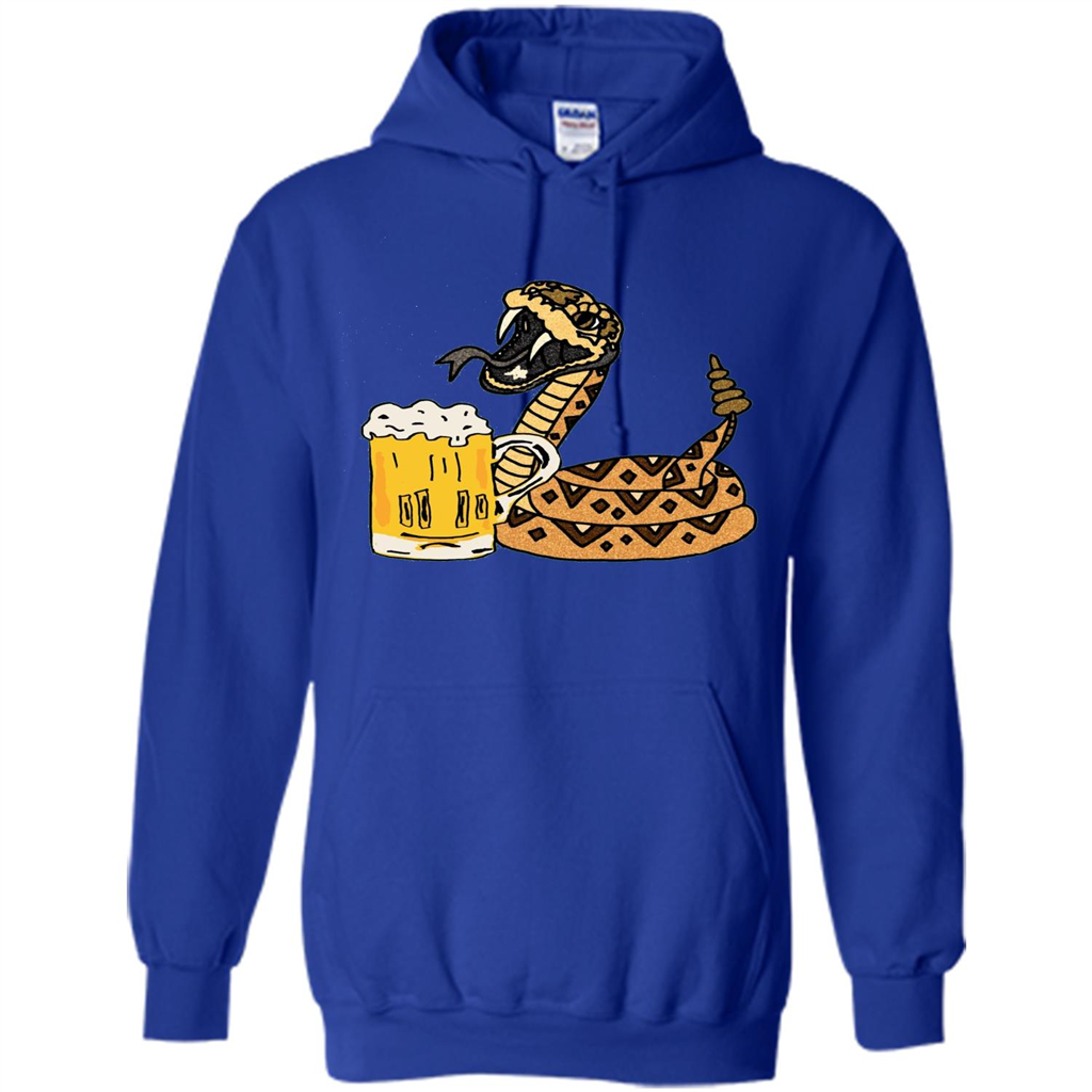 Smiletodaytees Funny Rattlesnake Drinking Beer T-shirt Royal