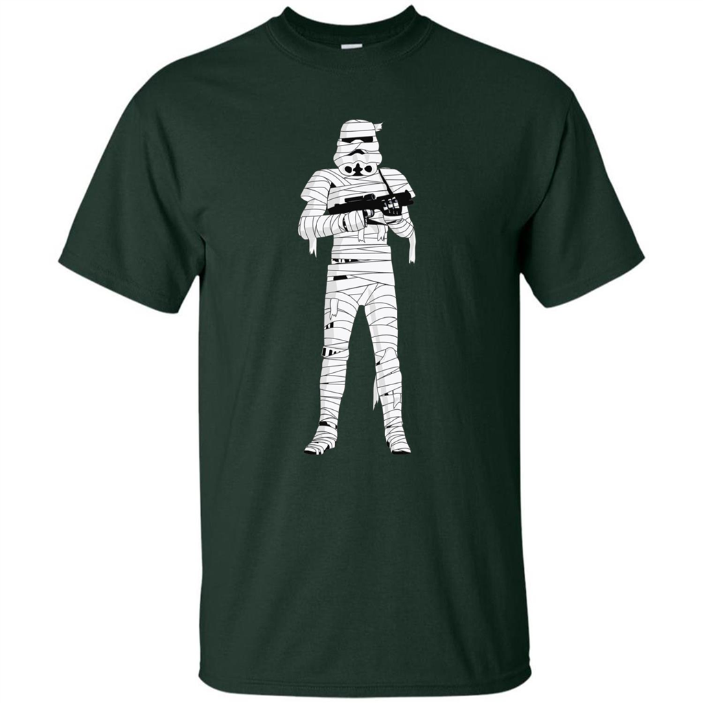 Stormtrooper Mummy Wraps Halloween T-Shirt Forest Green