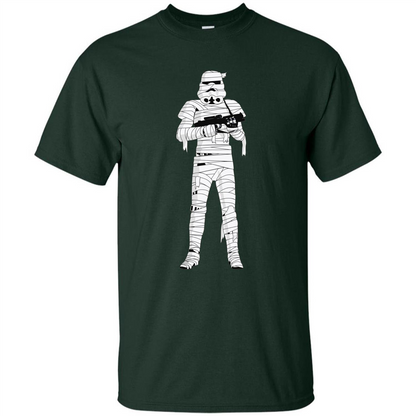 Stormtrooper Mummy Wraps Halloween T-Shirt Forest Green