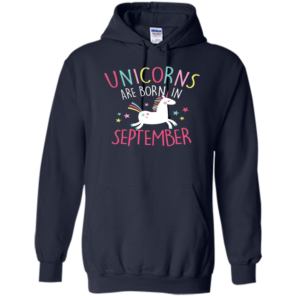 Unicorns Are Born In September Birthday T-Shirt Navy