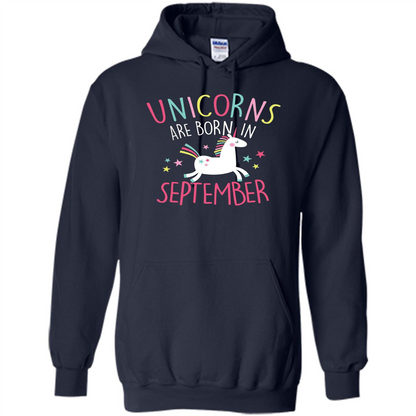 Unicorns Are Born In September Birthday T-Shirt Navy