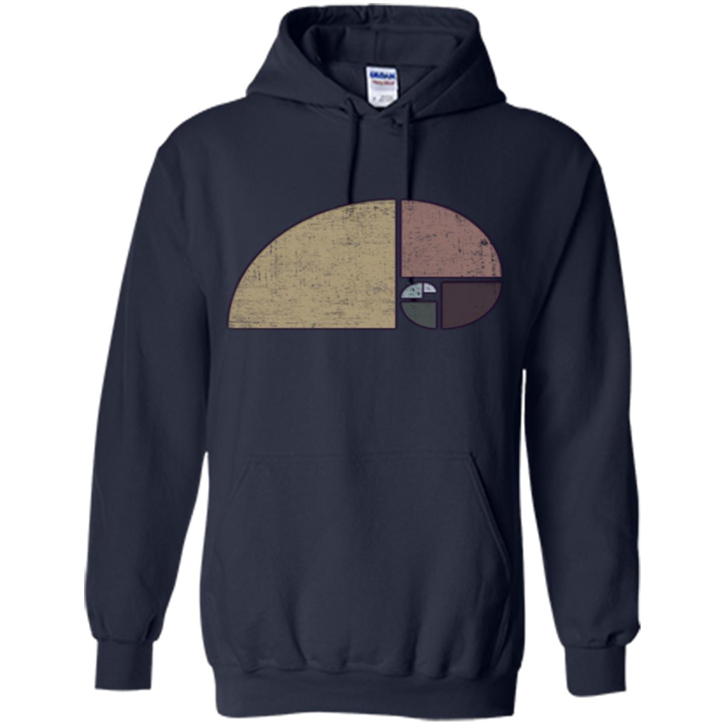 Distressed Geometric Fibonacci Spiral T-sihrt Navy