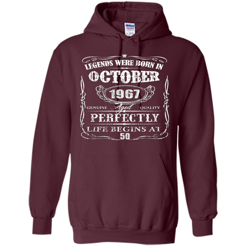 Legends Were Born In October 1967 T-shirt Maroon