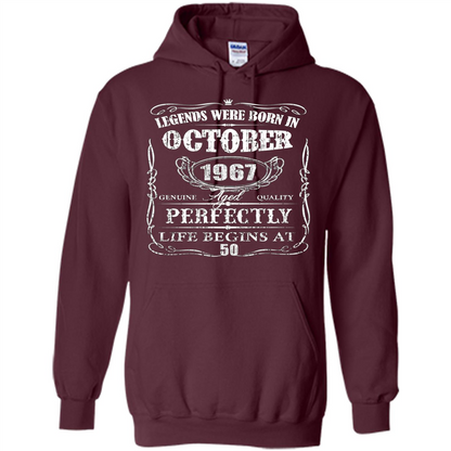 Legends Were Born In October 1967 T-shirt Maroon