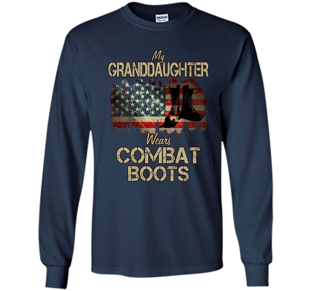 Combat Boots Soldier Granddaughter premium tee t-shirt Navy