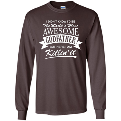 Men's World's Most Awesome Godfather T-shirt Dark Chocolate