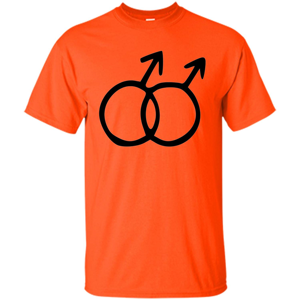 Gay Pride Male Sign T-shirt Simple LGBT Ally Bear Otter T-shirt Orange